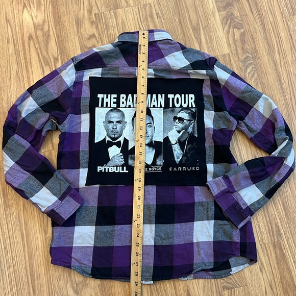 Pitbull Prince Royce Carruko Flannel Shirt Vans upcycled unisex Size Large L - Picture 4 of 7